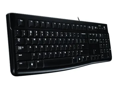 Zdjęcie produktu dla Logitech K120, Pełnowymiarowy (100%), Przewodowa, USB, AZERTY, Czarny