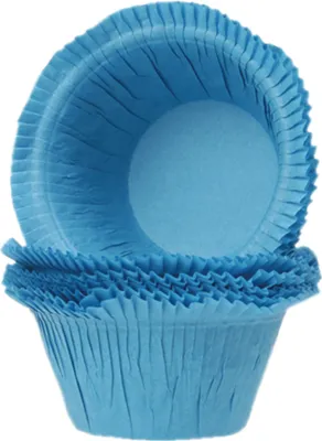 Produktbild von 250 Muffinförmchen blau, mit Krempelrand
