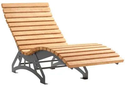 Produktbild von SOTECH Gartenliege LOUNGER Komplett-Set 800 mm breit – Edelstahl schwarz, Holzlatten Lärche, Sonnenliege