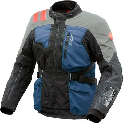 Produktbild von T.UR Hydroscud Roadbook Jacke Blau Grau 3-Lagen Genehmigt größe XL