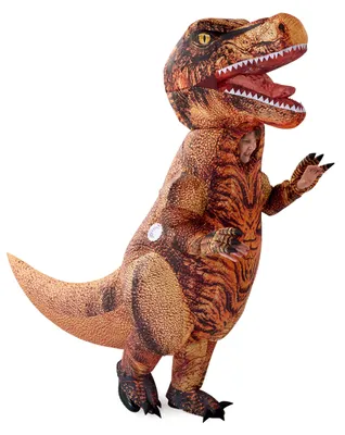 Aufblasbares T-Rex Kostüm für Kinder, Braun, 7-10 Jahre
