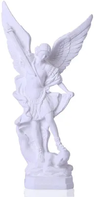 Obrázok produktu pre Biela figúrka archanjela Michala, 31,5 cm, živica, dekorácia