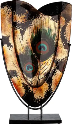 Produktbild von Casablanca by Gilde Glasart ovale Dekovase Peacock H. 49 cm,39917