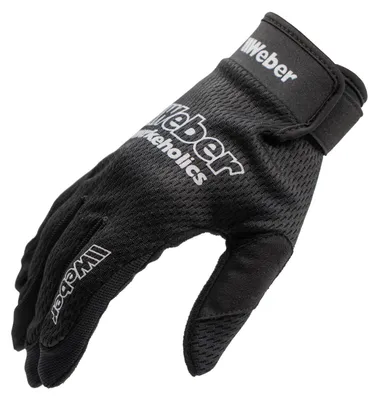 Produktbild von Weber Werkeholics Ultra Lite Handschuhe Schwarz – leichte atmungsaktive Handschuhe für Motorrad und Fahrrad mit Grip & Klettverschluss