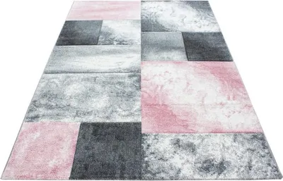 Produktbild von Ayyildiz | Moderner Teppich - Geometrisch - Abstrakt Design - Kurzflor Wohnzimmer - rosa - 340 cm x 240 cm