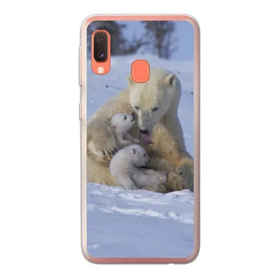 Produktbild von MuchoWow® Handyhülle Schutzhülle Hülle für Samsung Galaxy A20e Eisbären - Schnee - Weiß Silikon Softcase Handy Hülle - Abdeckung