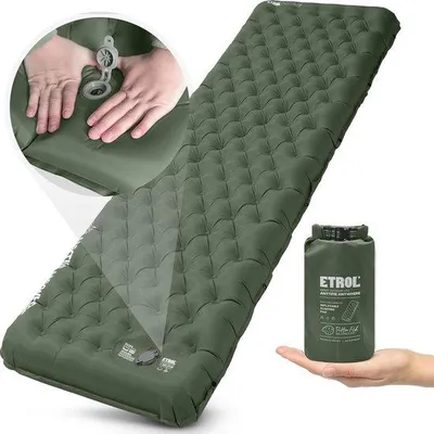 Immagine prodotto di Tappetino da campeggio impermeabile 2 in 1, 190 x 66 cm, leggero, spessore 10 cm, tessuto ripstop, compatto