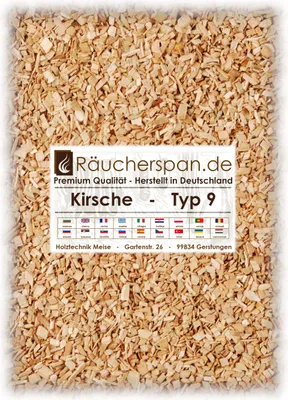 Produktbild von Räucherraspel von räucherspan.de - jetzt auch bei Kaufland - für Rauch-/Kaltrauchgenerator - Kirsche Typ 9, 2kg