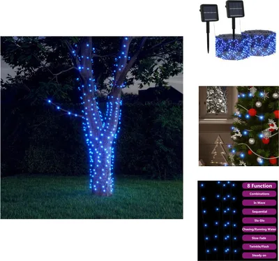 Produktbild von vidaXL Solar-Lichterkette 2 Stk. 2x200 LED Blau Innen Außen -  Weihnachtsbeleuchtung