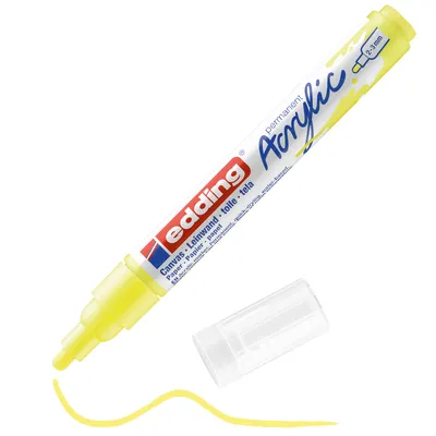 Produktbild von Edding 5100 Acrylmarker Medium, Gelb, Gelb, Medium, 2 mm, 3 mm, Tinte auf Wasserbasis