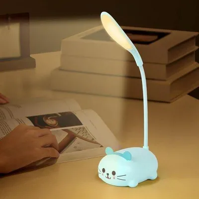 Produktbild von Verstellbare Katzenlamp mit USB-Ladefunktion Blau