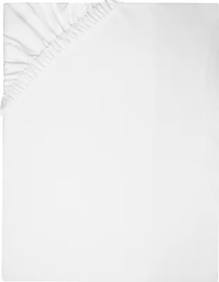 Produktbild von Spannbettlaken in 140x200 cm, Steghöhe bis 35 cm, 100% Baumwolle mit praktischem Gummizug, weiß
