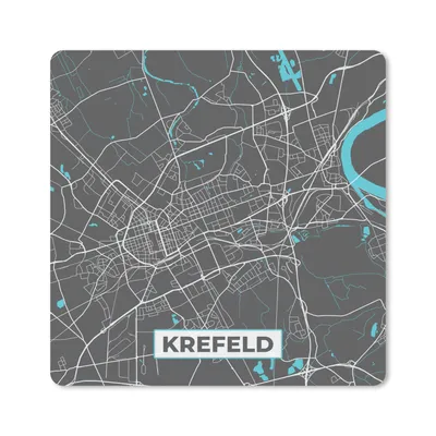 Produktbild von MuchoWow® Mauspad Mousepad Deutschland - Blau - Krefeld - Stadtplan - Karte 30x30 cm - Mousepads - Maus Mat - Pad - Mausunterlage - Gaming
