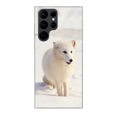 Produktbild von MuchoWow® Handyhülle Schutzhülle Hülle für Samsung Galaxy S22 Ultra Fuchs - Schnee - Weiß Silikon Softcase Handy Hülle - Abbildung
