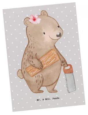 Produktbild von Mr. & Mrs. Panda Postkarte Schreinerin Herz - Grau Pastell - Geschenk, Ansichtskarte, Ansichtskarten, Grußkarte, Postkarten, bildkarte