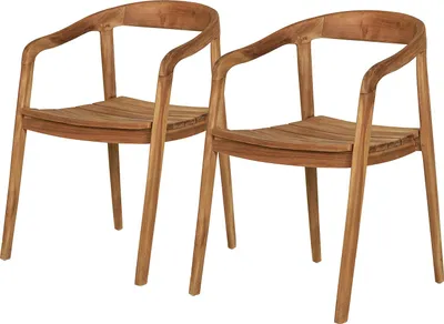 Produktbild von home24 Gartenstuhl - 2er-Set - Massivholz Teak
