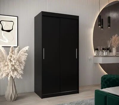 Obrázek produktu pro Skříň s posuvnými dveřmi v šířce 100 cm TIMEA - černá