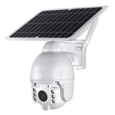Image de Caméra solaire Full HD, 2 MP, 1080p, PTZ rotatif, Wi-Fi, sans fil, panneau solaire mobile