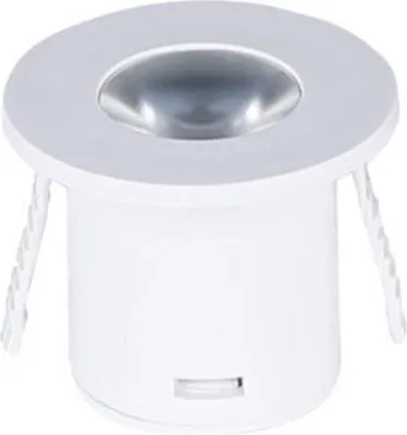 Image de Mini Spot LED Encastrable 1W 90° Rond Blanc - Blanc Chaud 2300K - 3500K