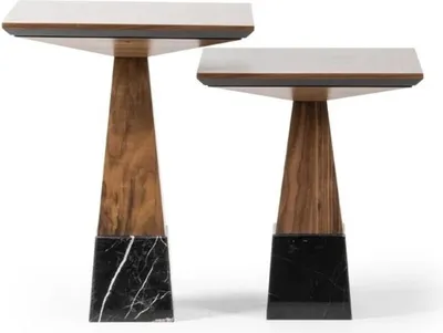 Produktbild von 2x Beisteltisch Holz Kaffeetisch Wohnzimmer Luxus Design Möbel Einrichtung