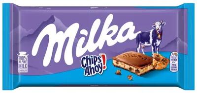 Productafbeelding van Milka Melkchocolade met melkvulling, met stukjes koekjes met chocolade, 100 gram