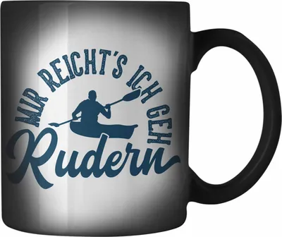 Produktbild von Trendation - Rudern Farbwechsel Zauber-Tasse Geschenk Ruderer Mir Reichts Ich Geh Rudern Geschenkidee Paddel-Sport Lustiger Spruch (Schwarz)