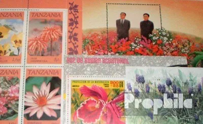 Produktbild von Briefmarken Motive 10 verschiedene Blumen und Pflanzen Blöcke