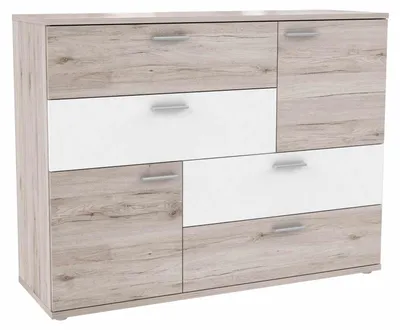 Kommode Sideboard SKIVE Optik Sandeiche / Weiß von Forte