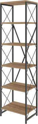 Produktbild von Dmora Bücherregal Yildun 50x30x180 cm Braun 5 Böden, Bibliothek