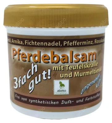 Produktbild von Pferdebalsam mit Teufelskralle und Murmeltieröl 200 ml von abeko
