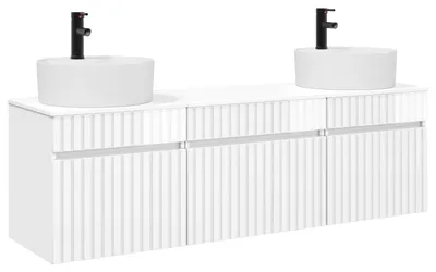 Produktbild von vidaXL Badezimmerschrank-Set 3 stk. Hochglanz Weiß 49 x 44,5 x 65 cm