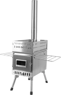 Produktbild von Saunaofen aus Edelstahl,Holzofen,Heizofen,zusammenklappbarer tragbarer Ofen,geeignet für Picknicks,Camping,Zelte und den Heimgebrauch (mit Fenstern)