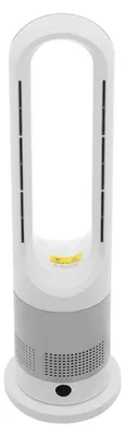 Immagine prodotto di Termoventilatore e ventilatore 2 in 1 - Ventilatore a torre senza pale - Riscaldamento 1200 W - Raffreddamento 20 W - 8 velocità - Telecomando - Timer 0–9 ore - 220 V - Bianco