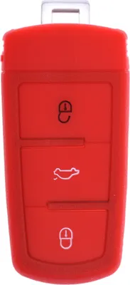 Produktbild von Auto Schlüssel Hülle Silikon Schutz Cover Rot kompatibel mit VW Passat CC B6 3C B7 3 Tasten KEYLESS SMARTKEY