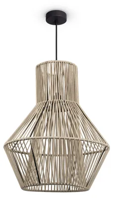 Produktbild von LED Pendellampe Wohnzimmer Hängeleuchte Esszimmer Vintage Korboptik Boho Natur