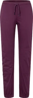 Dunkelviolette W Notion Pants von Black Diamond; geeignet für Klettern und Bouldern.