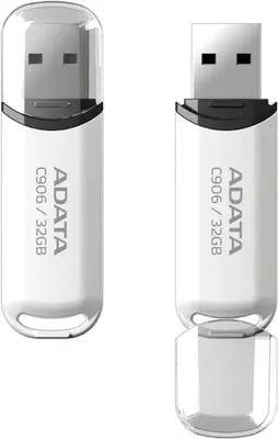 Image de ADATA Mémoire USB 32 GB blanc | C906 | USB 2.0 - Mémoire portable ADATA C906 avec une capacité de 32 GB pour un transfert de données rapide. Produit en blanc