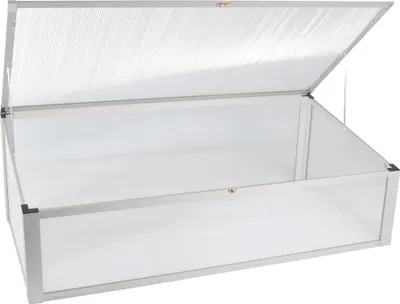 Produktbild von Frühbeet aus Aluminium, Frühbeetaufsatz für Hochbeete, Frühbeetkasten 56,5 x 110 cm