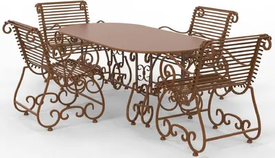 Produktbild von Casa Padrino Jugendstil Schmiedeeisen Gartenmöbel Set - Verschiedene Farben - 1 Ovaler Gartentisch & 4 Gartenstühle mit Armlehnen - Jugendstil Schmiedeeisen Garten & Terrassen Möbel