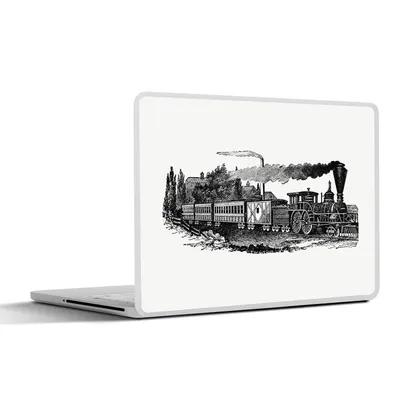 Produktbild von MuchoWow® Laptop Aufkleber Sticker Cover Vintage - Zug - Dampfzug 30x21 cm - Sticker für Laptop - Selbstklebend