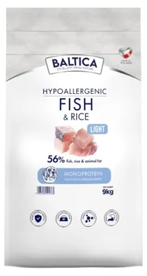 Produktbild von Baltica Adult Light Fisch mit Reis M 9kg Hypoallergenes Trockenfutter für mittelgroße Hunderassen