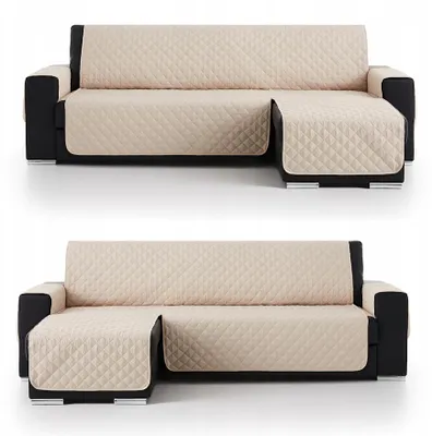 Produktbild von Belmarti 200 cm Beigequilteter Sofaüberwurf Ecksofa-Schutz