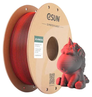 Productafbeelding van eSUN Mat PLA, dubbelkleurig filament, zwart-zwart, 1 kg
