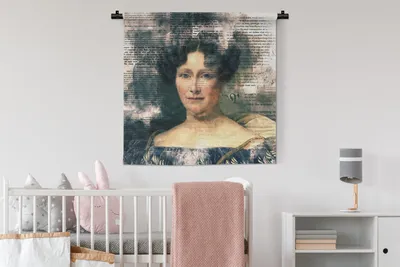 Produktbild von MuchoWow® Wandteppich Wandbehang Johanna Henriette Engelen - Dubois Drahonet - Zeitungsartikel 90x90 cm Tapisserie Dekoration Wandtuch - Wandaufhänger