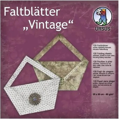 Produktbild von Faltblätter Vintage 80g/qm 20x20cm VE=120 Blatt 10 Motive