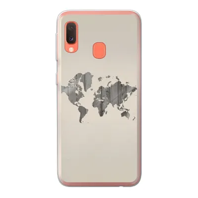 Produktbild von MuchoWow® Handyhülle Schutzhülle Hülle für Samsung Galaxy A20e Weltkarte - Holz - Regal Silikon Softcase Handy Hülle - Abdeckung