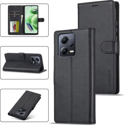 Produktbild von Xiaomi Poco X5 Hülle, Klapphüllen Brieftasche Leder Magnetverschluss Ständer Schutzhülle für Xiaomi Poco X5 Schwarz