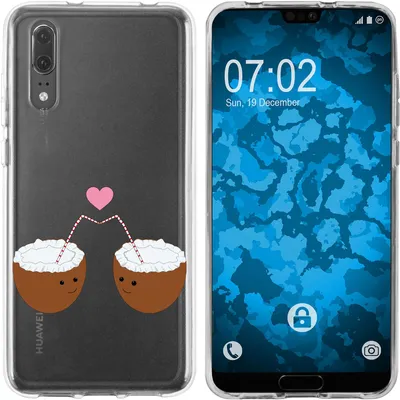 Produktbild von PhoneNatic Case kompatibel mit Huawei P20 Silikon-Hülle Sommer Coconuts M3