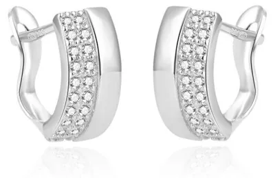 Image de Boucles d'oreilles intemporelles en argent avec zircon cubique AGUC1448