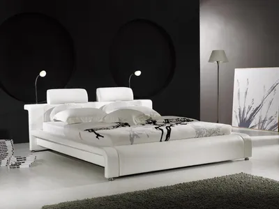 Produktbild von Design Doppelbett Lederbett Betten Bett Leder Polster Schlafzimmer Ehe 180x200